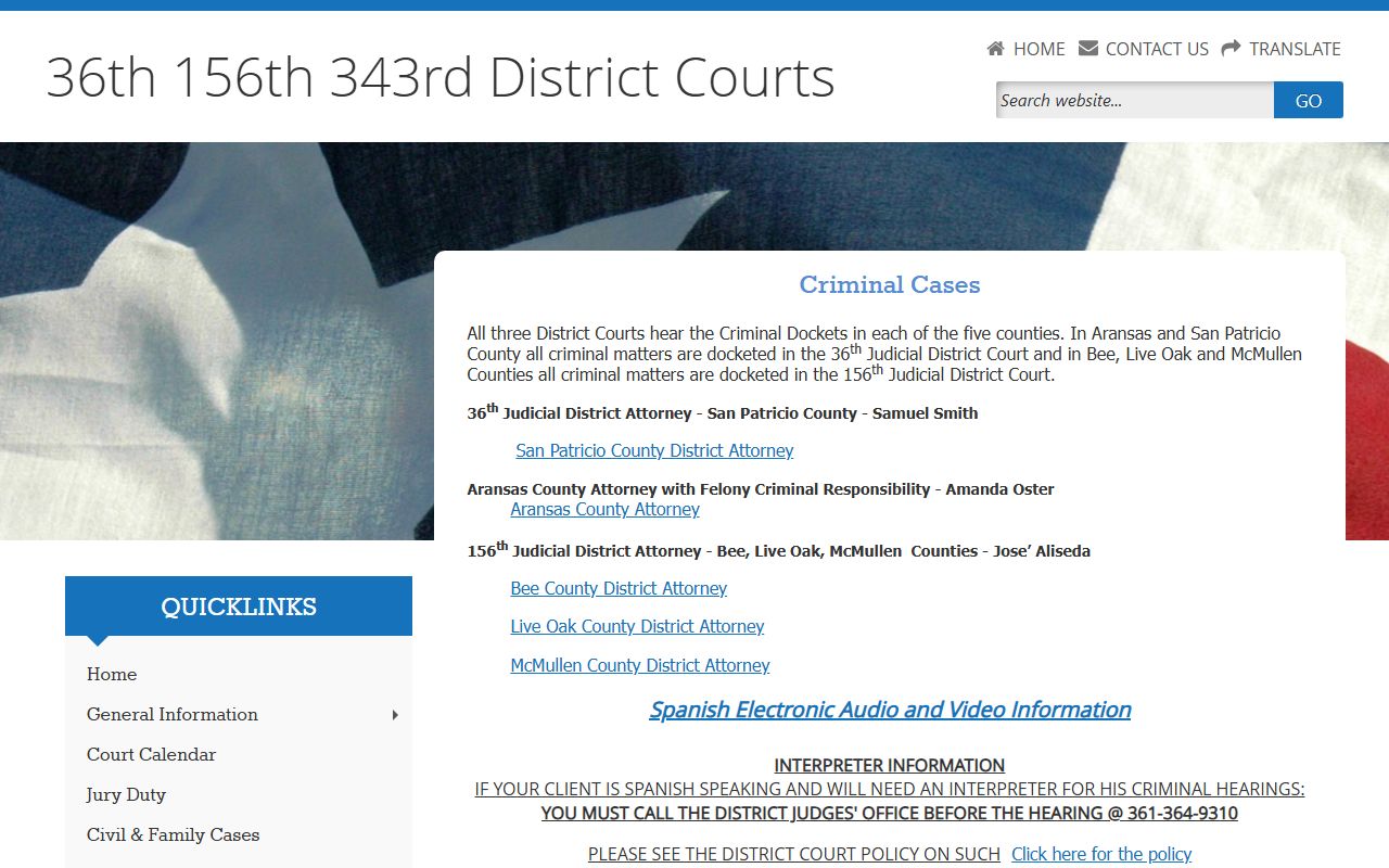 Live Oak County court records after jail arrest district court criminal cases page