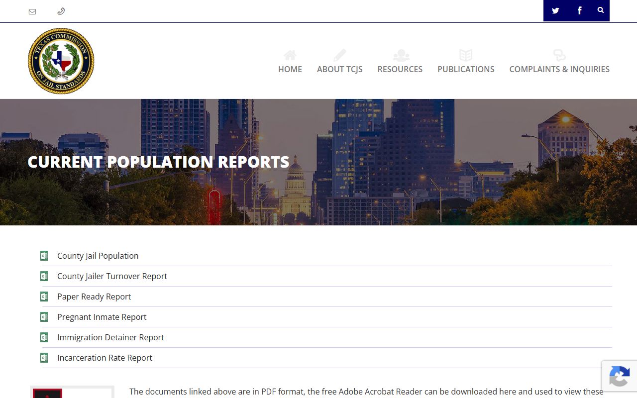 Live Oak County inmate population TCJS population reports page
